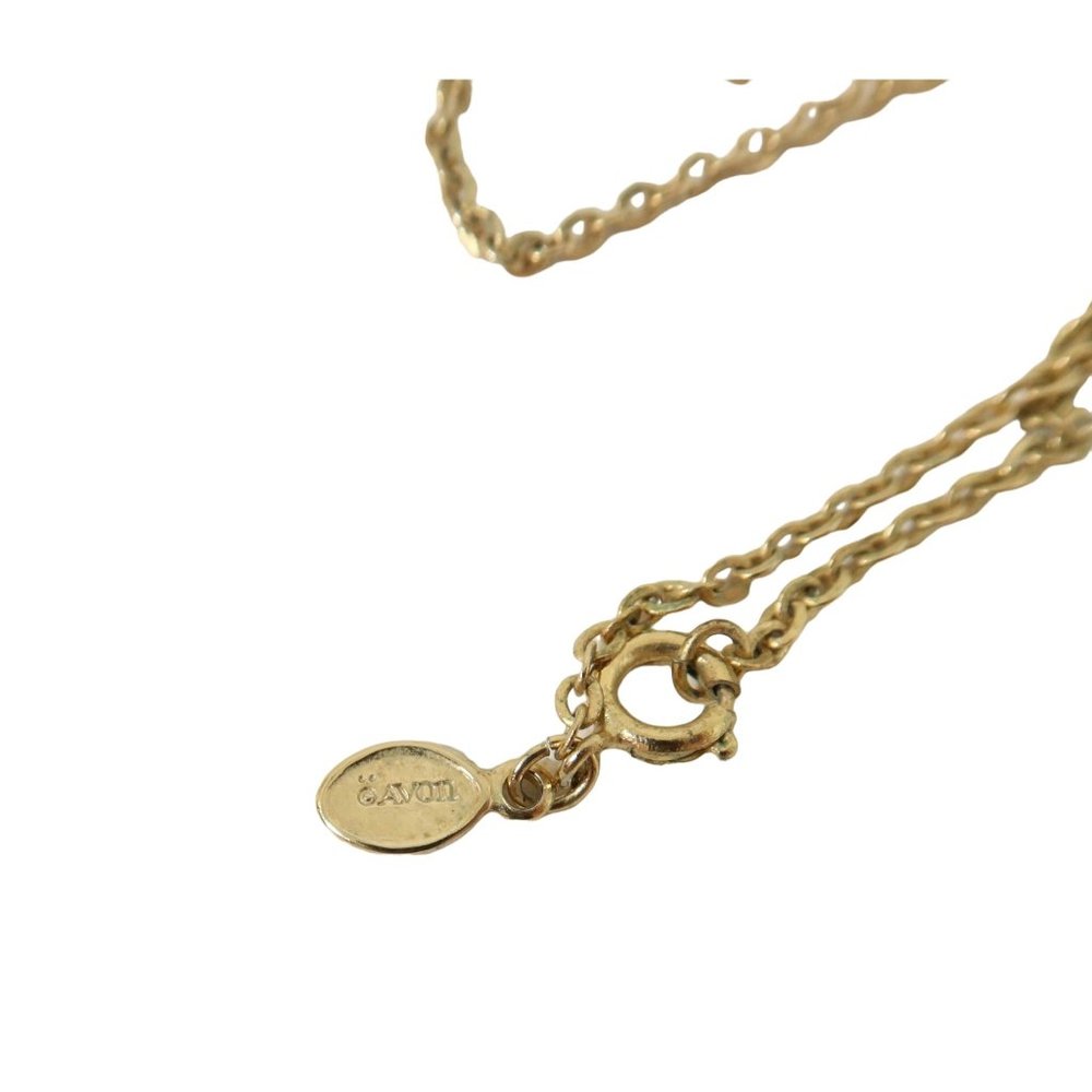 Vintage AVON Goldtone Radiant Leaf Rhinestone Pendant w/ 15.5" Chain Necklace - Picture 4 of 4